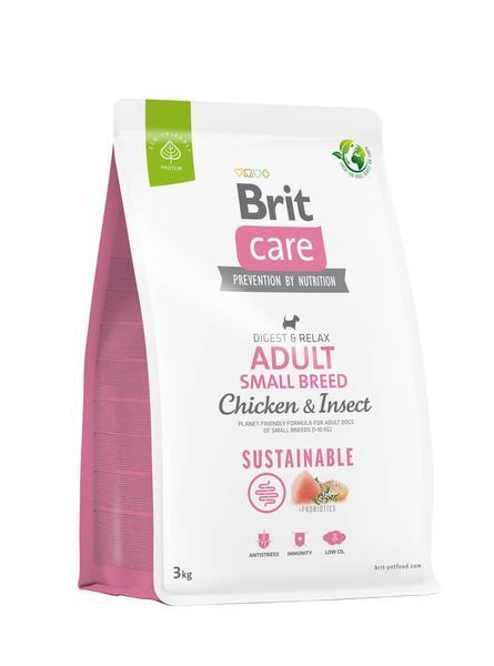 Корм сухий Brit Care Dog Sustainable Adult Small Breed (Курка з комахами, 1кг) Brit фото