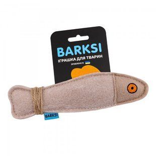 Іграшка для котів ТМ Barksi Рибка з мотузкою (Сіра) Barksi фото