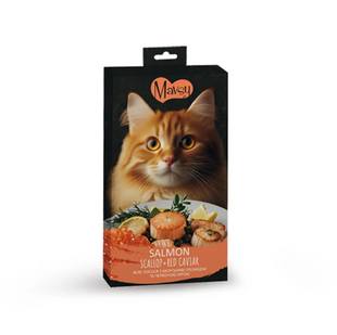 Mavsy Creamy пюре з філе лосося з морським гребінцем та червоною ікрою, 15 г (5 шт) Mavsy фото