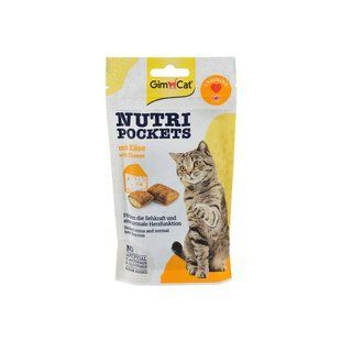 Ласощі GimCat Nutri Pockets для котів (Сир крекери з таурином, 60г) GimCat фото