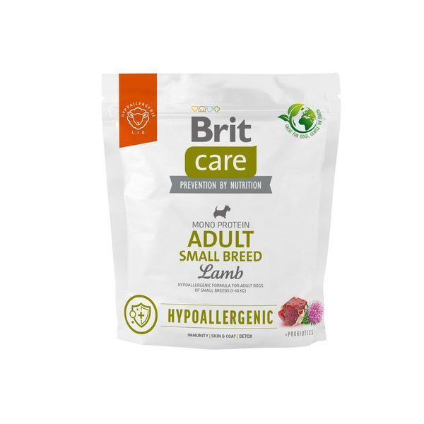 Корм сухий Brit Care Dog Hypoallergenic Adult Small Breed (Ягня, 1кг) Brit фото