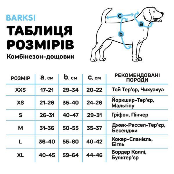 Комбінезон-дощовик для собак ТМ Barksi Textile Barksi фото