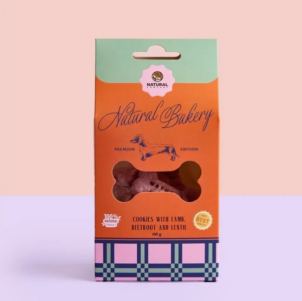 Печиво для собак Natural Company (баранина-буряк-сочевиця, 100г)  Natural фото
