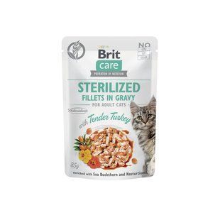 Вологий корм для котів Brit Care Sterilized Fillets in Gravy (індичка, 85г) Brit фото