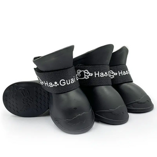 Чобітки OK Silicone Gift для собак силіконові чорні (M) Paw Space фото