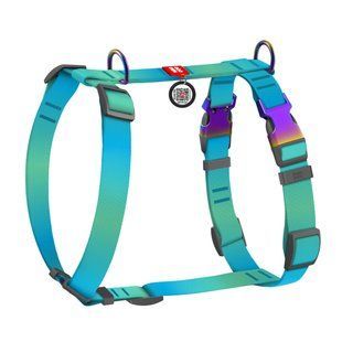 Шлея WAUDOG Nylon Recycled з QR, градієнт (M, Фіолетовий) Wau Dog фото
