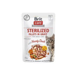 Вологий корм для котів Brit Care Sterilized Fillets in Gravy (качка, 85г) Brit фото