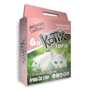 Наповнювач д/кот KOTIX TOFU Honey Peach, 6L Kotix фото