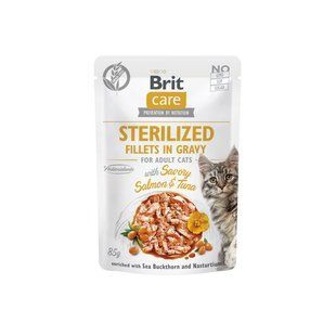 Вологий корм для котів Brit Care Sterilized Fillets in Gravy (лосось та тунець, 85г) Brit фото