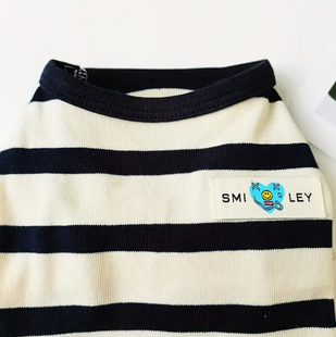Смугаста футболка Smiley (XL, Синьо-бежевий) Paw Space фото