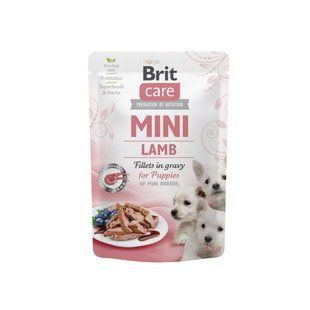 Вологий корм для цуценят Brit Care Mini Fillets In Gravy (ягнятина, 85г)  фото