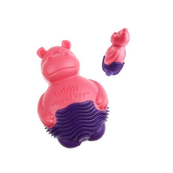 Іграшка для цуценят Бегемот GiGwi Suppa Puppa hippo, pink/purple  GiGwi фото