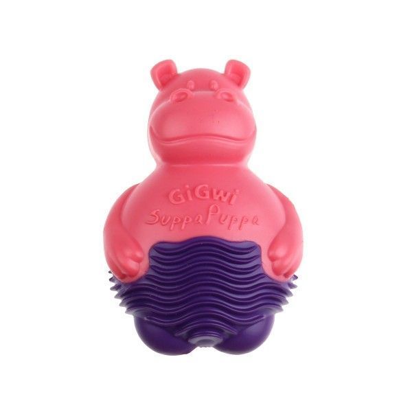 Іграшка для цуценят Бегемот GiGwi Suppa Puppa hippo, pink/purple  GiGwi фото