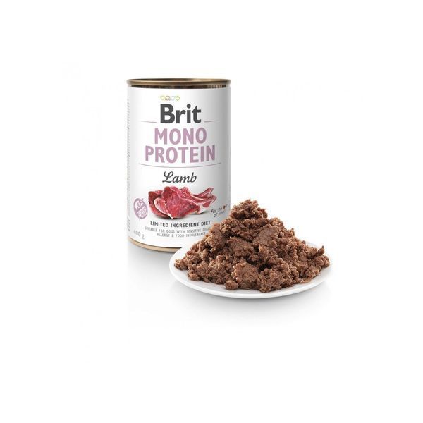 Вологий консервований корм для собак Brit Mono Protein Dog (ягнятина, 400g) Brit фото