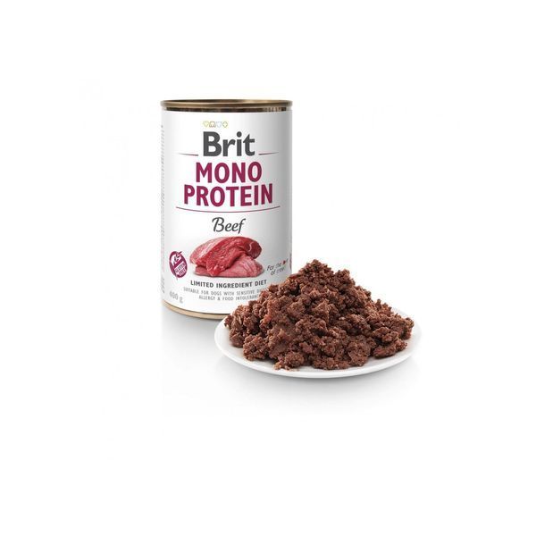 Вологий консервований корм для собак Brit Mono Protein Dog (яловичина, 400g) Brit фото