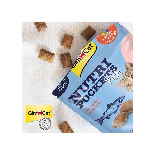 Ласощі GimCat Nutri Pockets для котів (Fish з лососем, 60г) GimCat фото