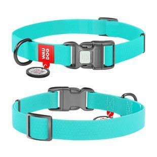 Нашийник для собак WAUDOG Waterproof з QR паспортом, світиться, пластикова пряжка-фастекс (M, 20 мм, 28-40 см) Wau Dog фото