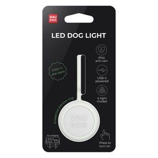 Ліхтарик для собак і котів WAUDOG LED, у силіконовому чохлі, що світиться, USB, Д 37 мм Wau Dog фото
