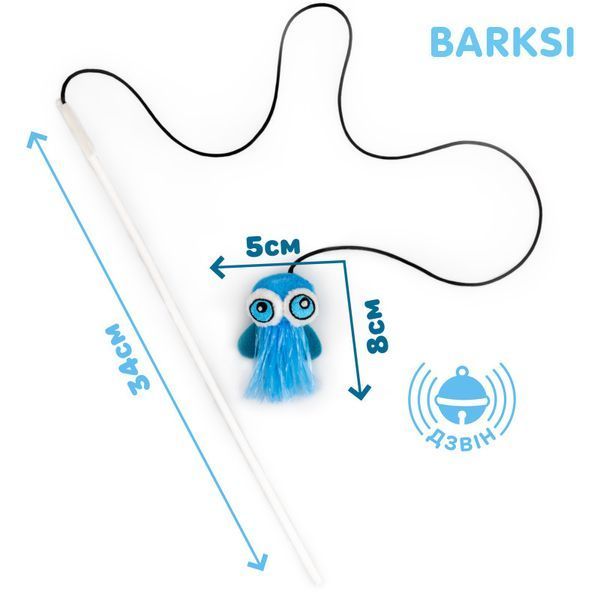 Іграшка для котів ТМ Barksi Вудочка Восьминіг Barksi фото